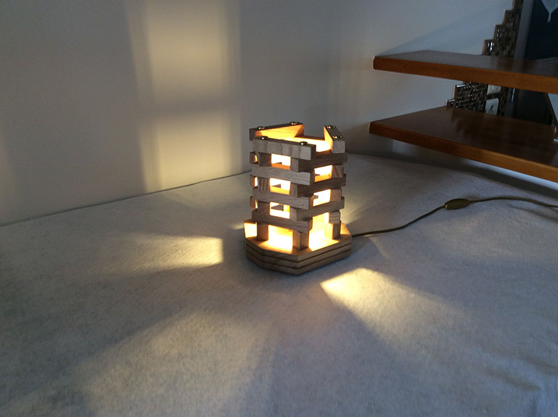 Hexagonale Lampe Chevet Chêne Lampe Chevet Chêne QrdCxoeWB